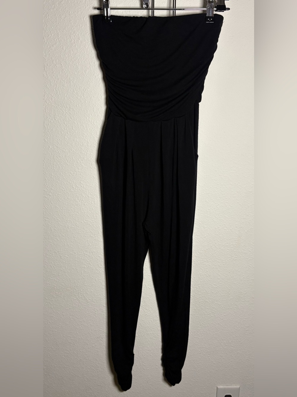 Heart Hips Soft Strapless Black Jumpsuit with Pockets - Picture 2 of 7